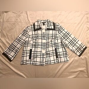 Sherry Taylor Stylish Black and White Plaid Women's blazer